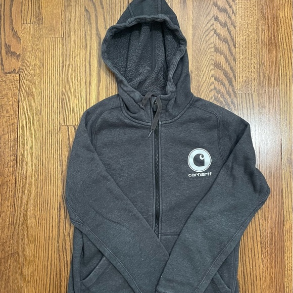 Carhartt Force Women's Zipper Fleece Gray Hoodie Slightly Fitted Size XS - Picture 1 of 10